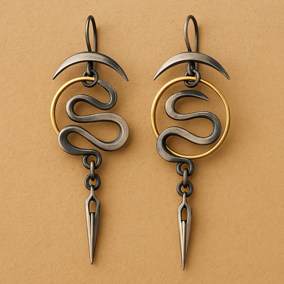 Irregular Geometric Spiral Earrings Serpentine