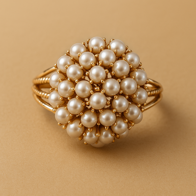 Inlaid Pearls Ring