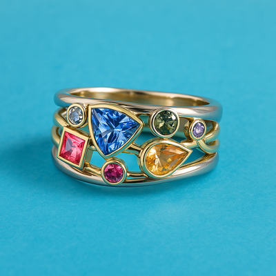 Vintage Colorful Zirconia Ring